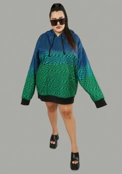 Poster Grl Her Warped Realm Checkered Oversized Hoodie Tops
