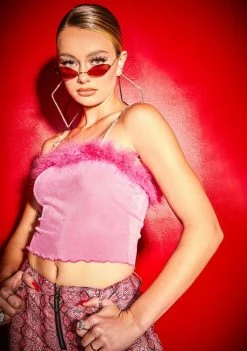 Poster Grl Tops Cherry Milkshake Boa Tank