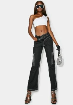 Poster Grl Club Connects One Shoulder Tank Tops