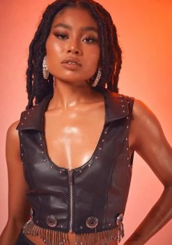 Poster Grl Quick Draw Western Crop Top Tops