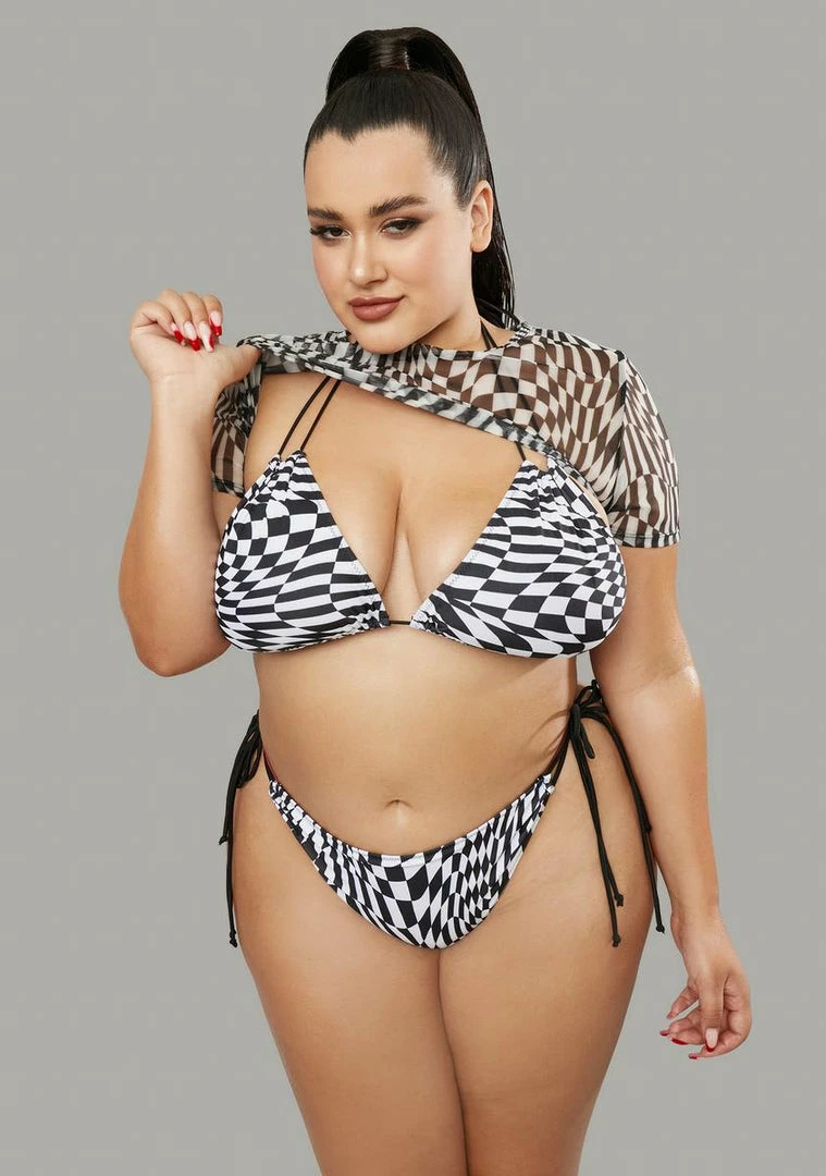 Poster Grl Her Warped Realm Checkered Bikini Set Swim 1 Poster Grl Her Warped Realm Checkered Bikini Set Swim