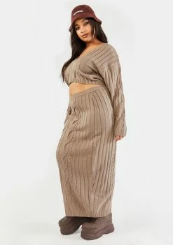 Poster Grl Plus Signed And Delivered Knit Skirt Set