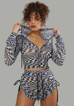 Poster Grl Warped Realm Mesh Hoodie Set Jumpsuits & Rompers