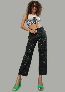 Poster Grl Bottoms Never Apologetic Splattered Denim Jeans