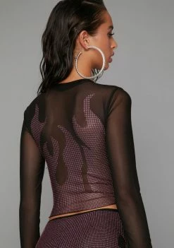 Poster Grl Baby Set Me On Fire Rhinestone Top