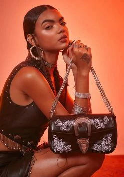 Poster Grl Bandit Business Embroidered Chain Bag Bags & Wallets