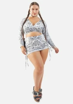 Poster Grl Plus Salty After Sundown Wrap Crop Top Tops