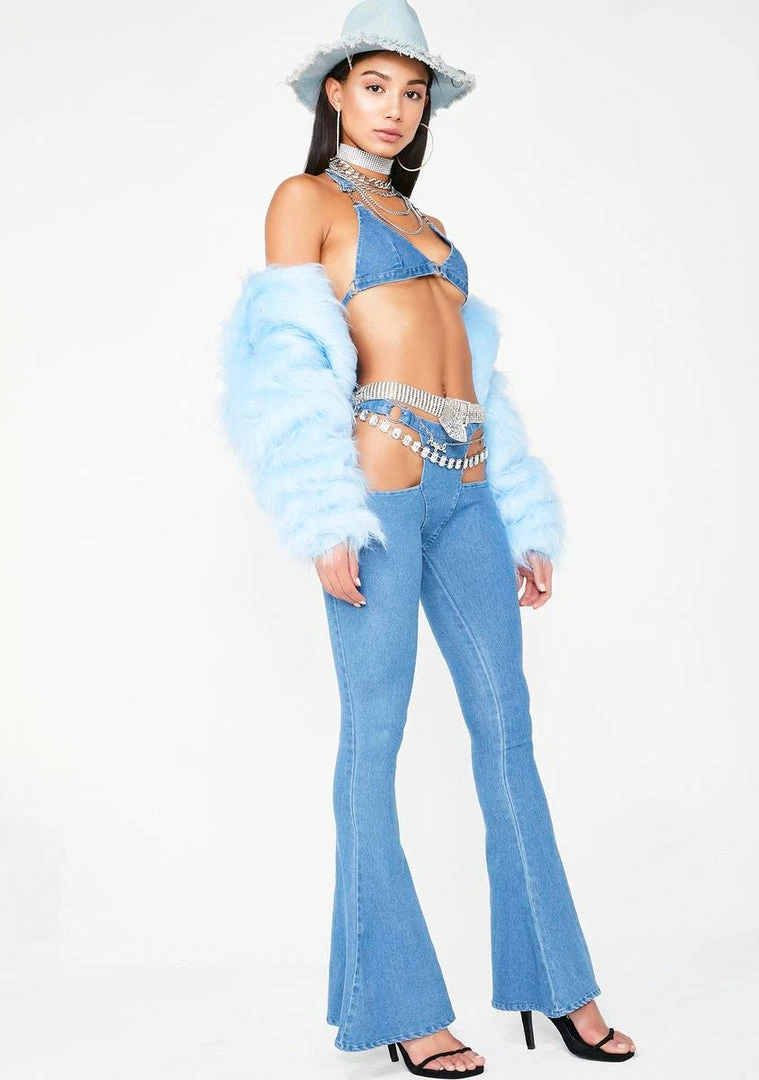 Poster Grl Throwin' Down Denim Bells Bottoms 2 Poster Grl Throwin' Down Denim Bells Bottoms