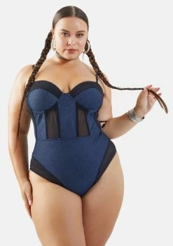 Poster Grl Tops Plus Buck Up Bustier Bodysuit