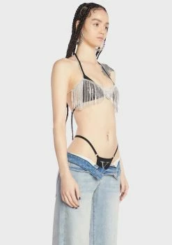 Poster Grl Dress Up Shit Deja Vu Rhinestone Top