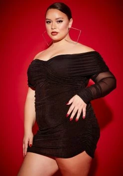 Poster Grl Dresses Plus Bad 'N Badder Off Shoulder Mini Dress