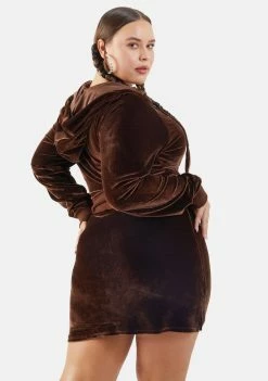 Poster Grl Plus Cocoa Kissed A Girl Velour Skirt Set Jumpsuits & Rompers