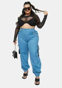 Poster Grl Plus Poolside Convos Twill Chain Trousers