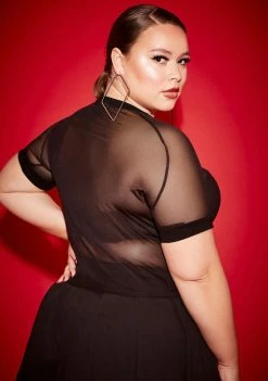 Poster Grl Plus With The Pits Cherry Rhinestone Top Tops