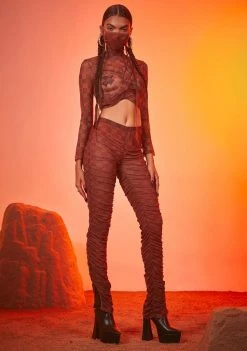 Poster Grl Bottoms Luxury Vibes Checker Ruched Leggings