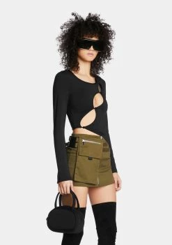 Poster Grl Long Sleeve Crop Top Obsidian The Mind Bender Long Sleeve Top