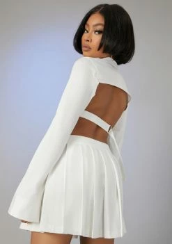 Poster Grl Catching International Flights Pleated Skirt Bottoms