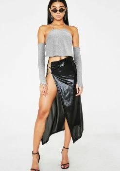 Poster Grl Tops Sliver Stunner Halter Top