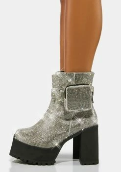 Poster Grl Platforms At The Top Rhinestone Ankle Boots