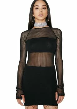 Poster Grl Censored Mesh Mini Dress