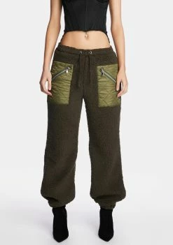 Poster Grl Jogger Sweatpants Nuclear Unit Faux Shearling Joggers