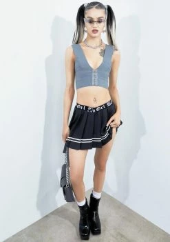 Poster Grl Tops Slate Turn Off The Lights Hook & Eye Tank