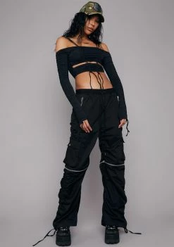 Poster Grl Undercover Lovers Off Shoulder Top Long Sleeve Crop Top