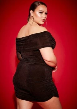 Poster Grl Dresses Plus Bad 'N Badder Off Shoulder Mini Dress