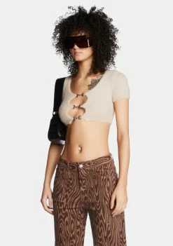 Poster Grl Stunner Status Cropped Sweater Knit Sweaters