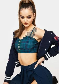 Poster Grl Only Freshmen Plaid Bralette Tops
