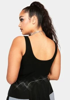 Poster Grl Tops Plus Icy Babe Rhinestone Tank Top