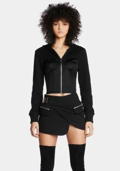 Poster Grl Pullover Hoodie You Could Never Crop Corset Hoodie