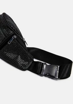 Poster Grl Bags & Wallets Caviar Gimme The Loot Rhinestone Fanny Pack