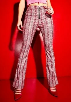 Poster Grl Now We're Jammin' Snake Print Cigarette Trousers