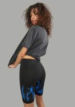 Poster Grl Catching Flames Graphic Tee And Shorts Set Jumpsuits & Rompers