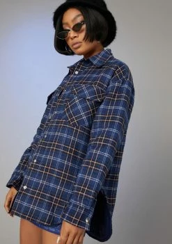 Poster Grl Ur Boyfriend's Flannel Shacket Tops