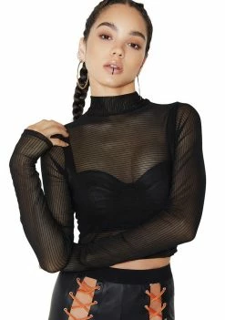 Poster Grl Flawless Flaunt Mesh Crop Top Tops