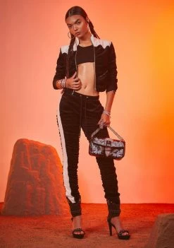 Poster Grl Vintage Taste Velour Track Jacket Outerwear