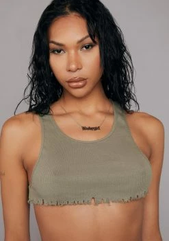 Poster Grl Sage No Regulations Crop Tank Tops