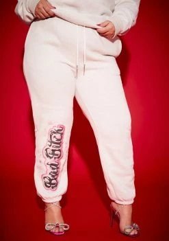 Poster Grl Bottoms Plus Bad Bish Vibe Airbrushed Fleece Sweatpants