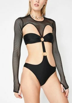 Poster Grl Hawt Mesh Monokini Swim