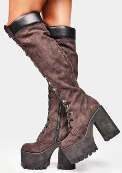 Poster Grl Chocolate Step It Out Platform Work Boots