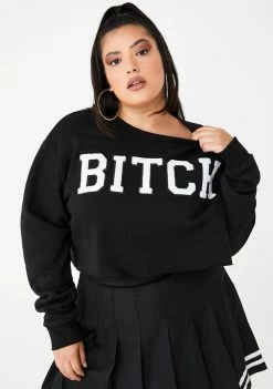 Poster Grl Tops Legit Bish Squad Cropped Sweatshirt