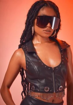 Poster Grl Quick Draw Western Crop Top Tops