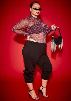 Poster Grl Bottoms Plus Goddess Time Fleece Joggers