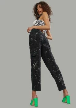 Poster Grl Bottoms Never Apologetic Splattered Denim Jeans