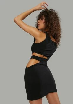 Poster Grl Secret Missions Sheer One-Sleeve Dress