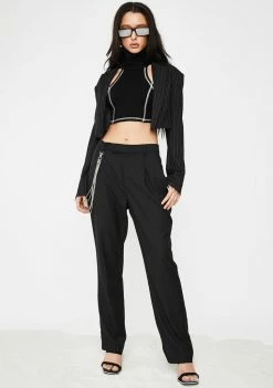 Poster Grl Suited For Werk Pinstripe Trousers Bottoms
