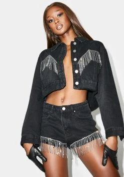 Poster Grl We Out Here Denim Jacket Outerwear