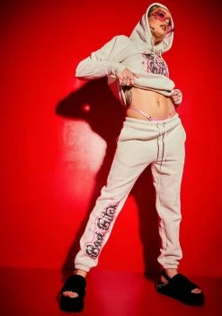 Poster Grl Bottoms Bad Bish Vibe Airbrushed Fleece Joggers